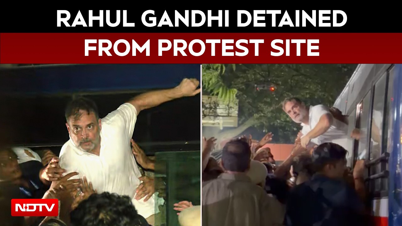 Rahul Gandhi Detained During Sit-In Against Gyanesh Kumar
