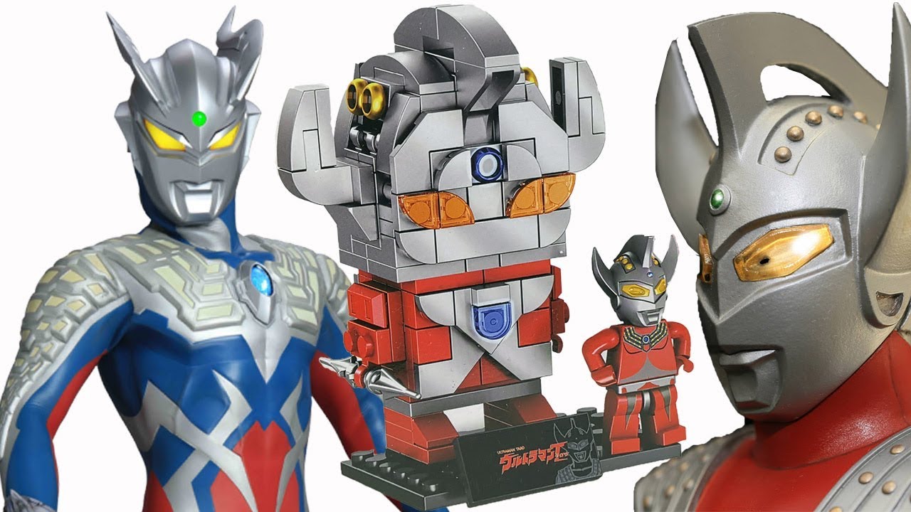 Ultraman Zero Builds A Ultraman Taro Statue With Toy Bricks! Kid Pretend Play ウルトラマン&ウルトラマンゼロのおもちゃ