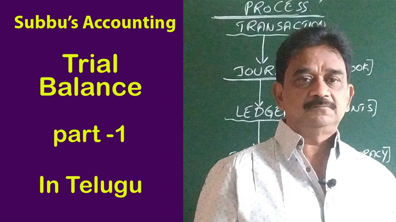 Introduction of Trial Balance  (Part 1) | In Telugu | By Sriram Ca Academy| Subbu