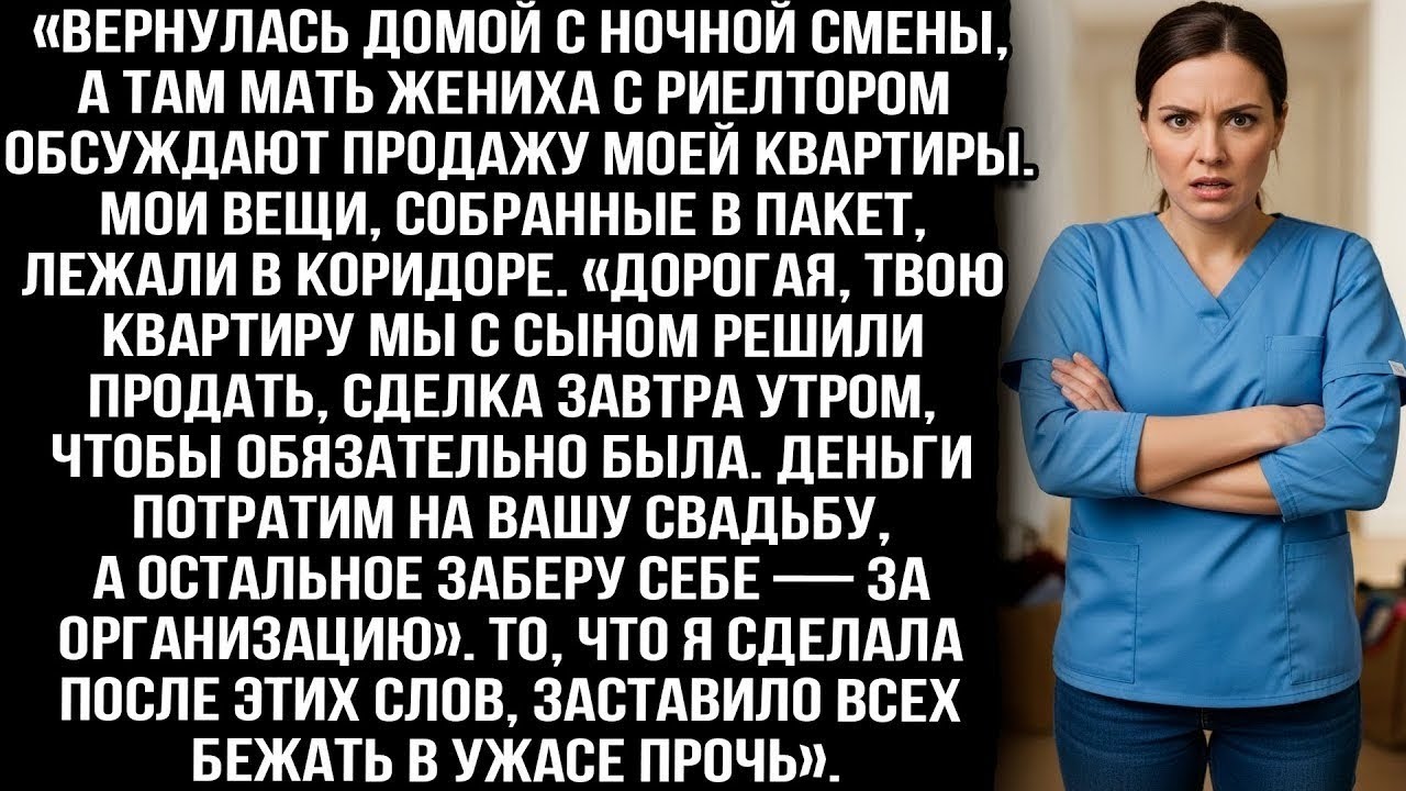 «Вернулась домой с ночной смены, а там мать жениха с риелтором обсуждают продажу МОЕЙ квартиры.