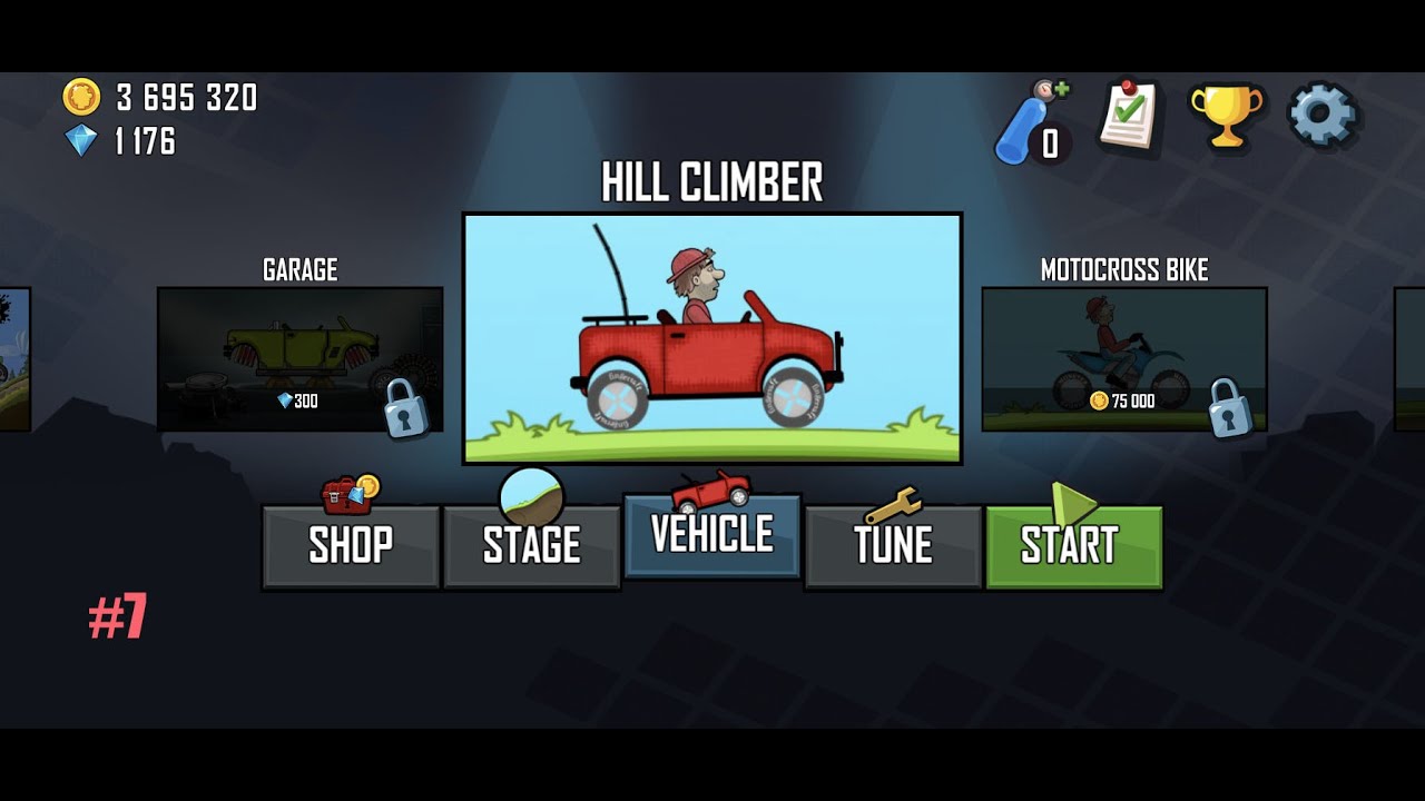 Hill climb racing-1. Countryside. Jeep. Gameplay.