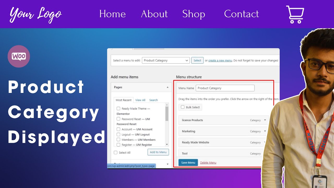 woocommerce product category not showing in menu setting