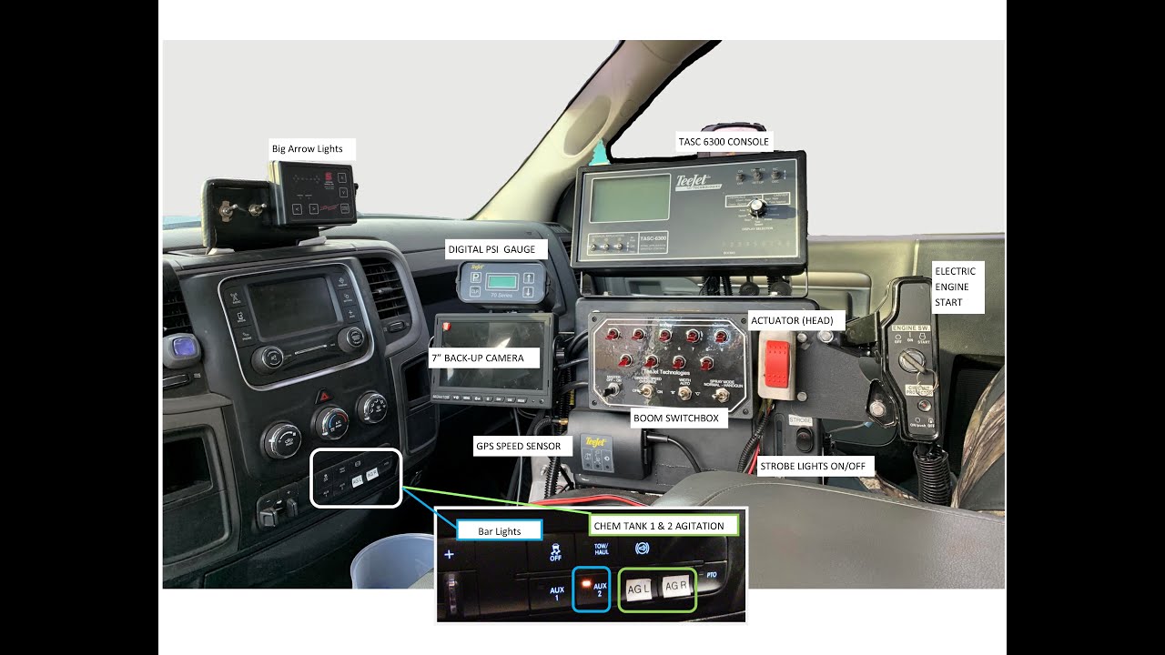Cab Interior information Roadside Sprayer
