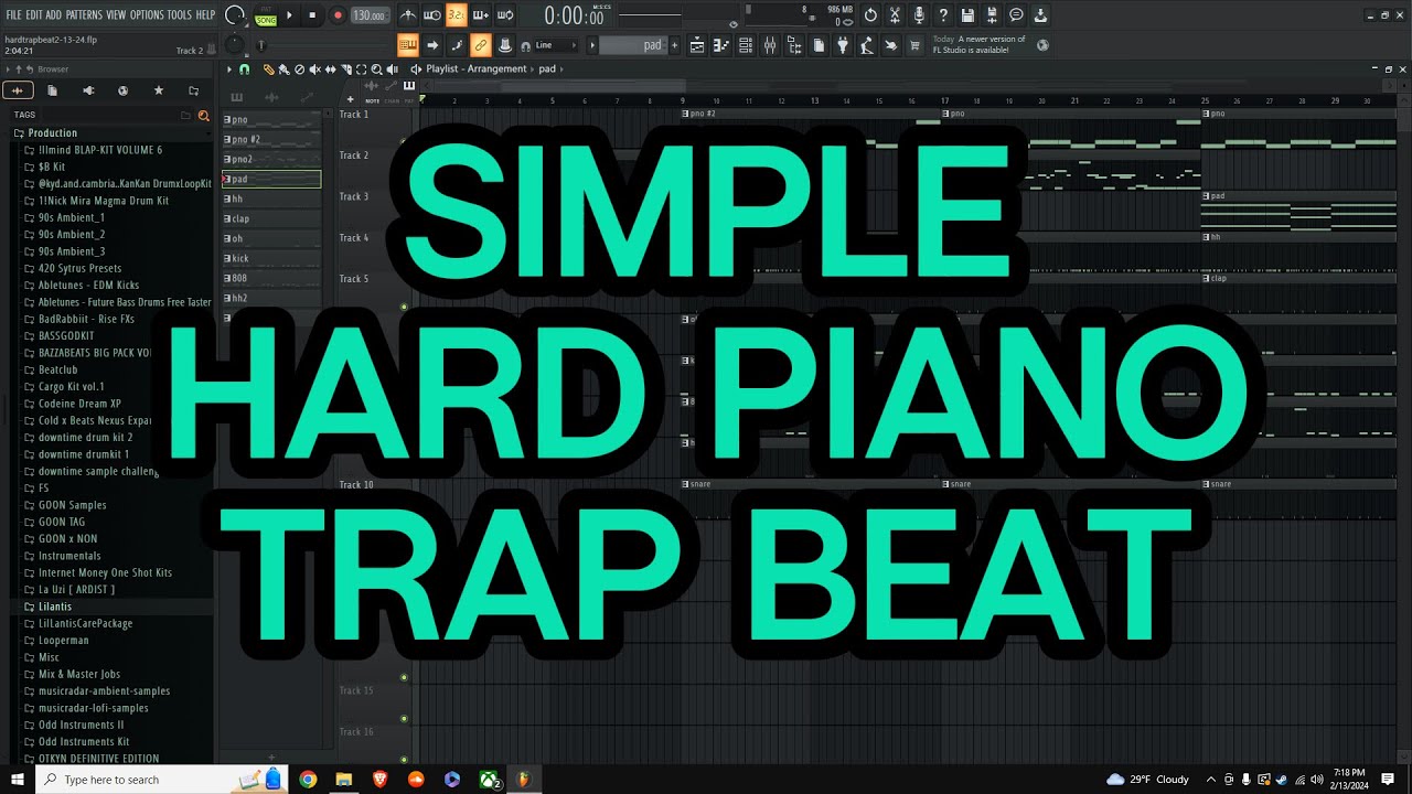 Making a Simple Hard Piano Trap Beat | Beat Breakdown & Music Production Tutorial