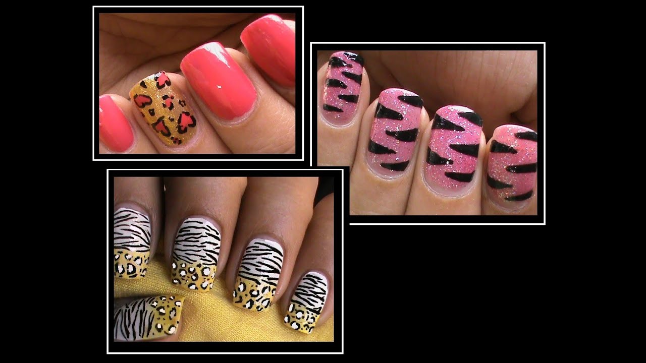 3 Animal Print Nail Designs! * Beginners Nail Art*