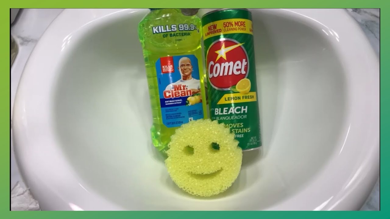 🍋 ASMR Sink Clean w/ Lemon Mr.Clean & Lemon Comet 🍋