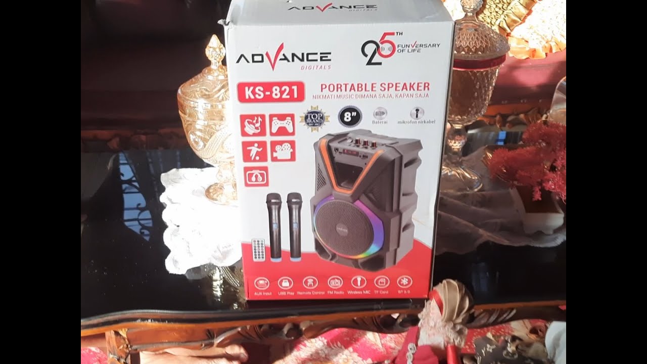 Rp 500 rb,  Dpt speaker Party murah dgn Mic Priority yahud!!!! Unboxing Speaker Party Advance KS-821