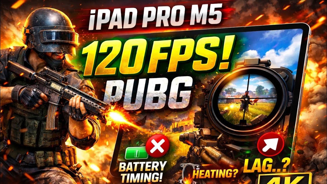 Ipad pro M5😱 Pubg Mobile test 4K 120 Fps🔥 Battery timing, heating, Lag issue?🥵