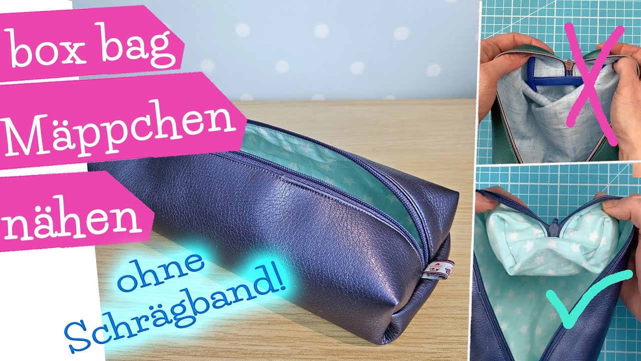 Box Bag Mäppchen nähen OHNE SCHRÄGBAND | Mäppchen mit Innenfutter nähen | Nähanleitung | mommymade