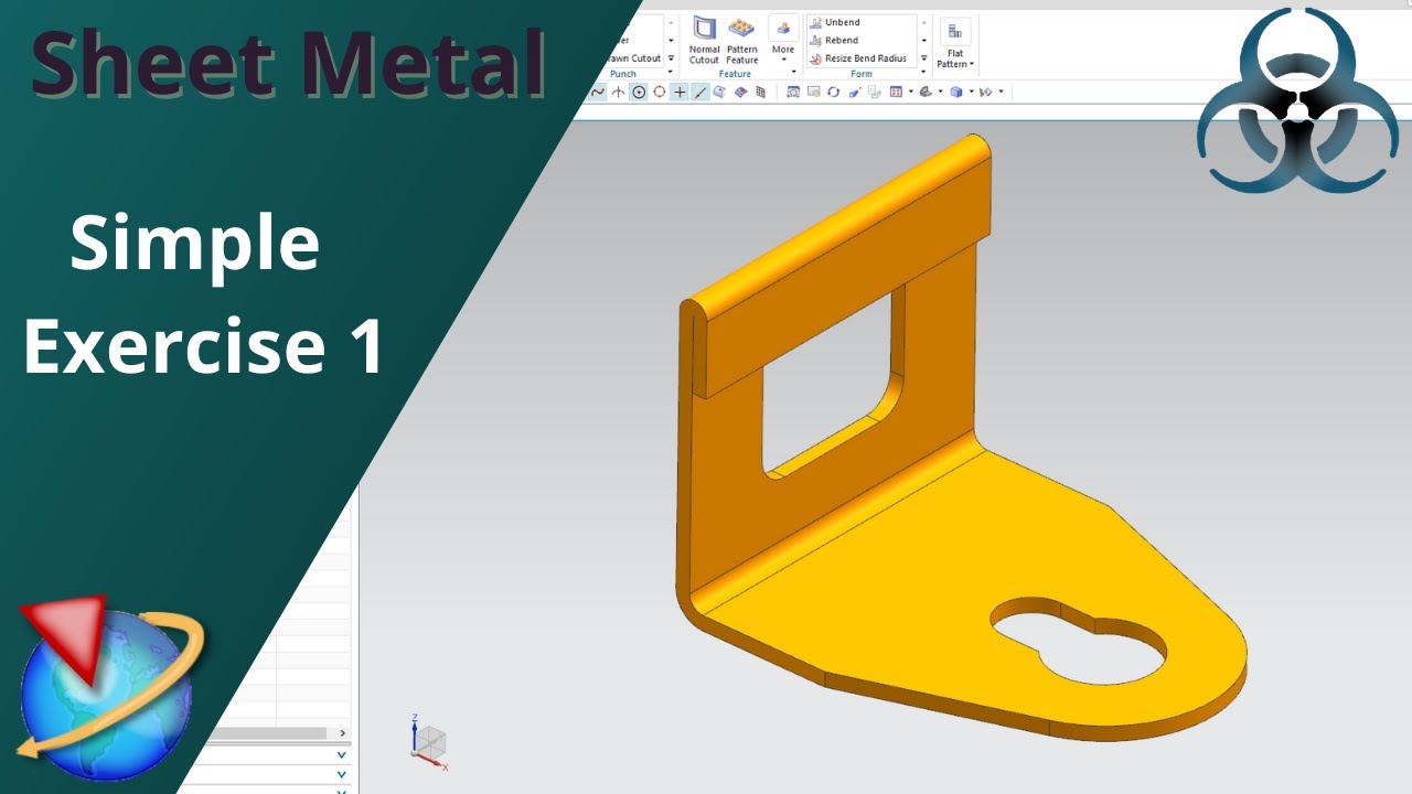 Siemens Unigraphics NX-Sheet Metal || Simple Exercise 1 for Beginners