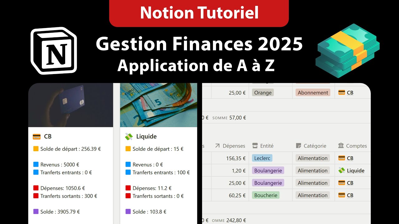Notion Tutoriel 🚀 : Gestion Finances 2025 💸 - Création d'application de A à Z