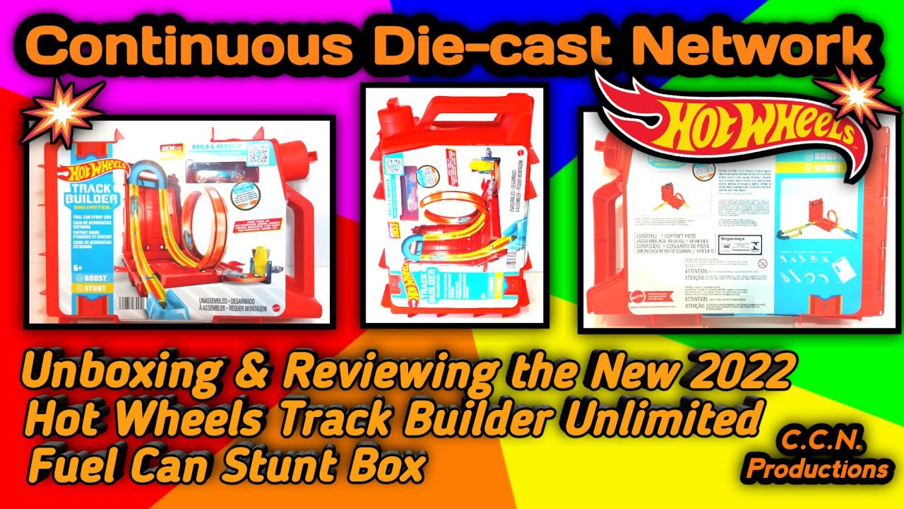 Unboxing & Reviewing New for 2022 Wheels Track Builder Unlimited Fuel Can Stunt Box
