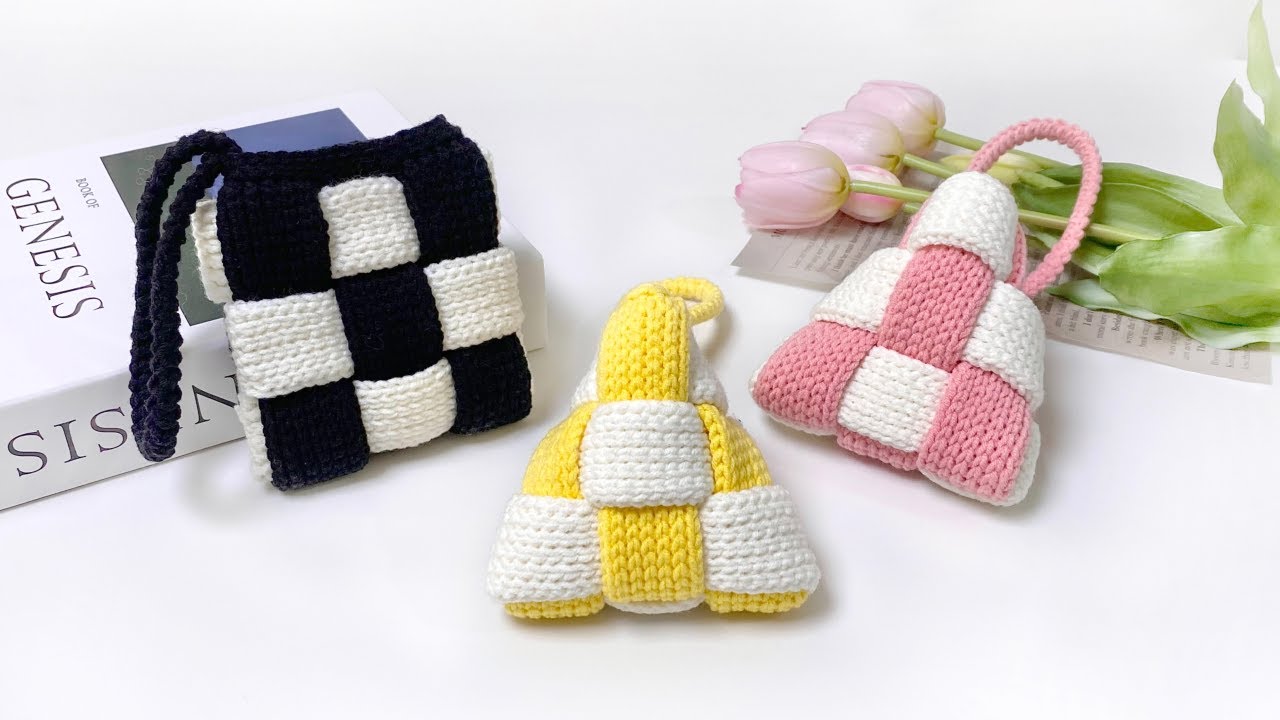 [숩니공방] 코바늘 체크 미니 가방 만들기