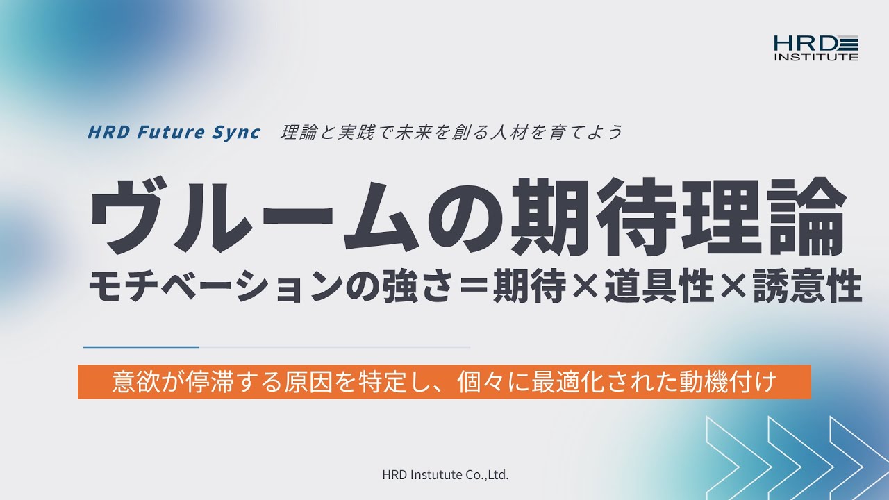 【ヴルームの期待理論】モチベーションの強さ＝期待×道具性×誘意性