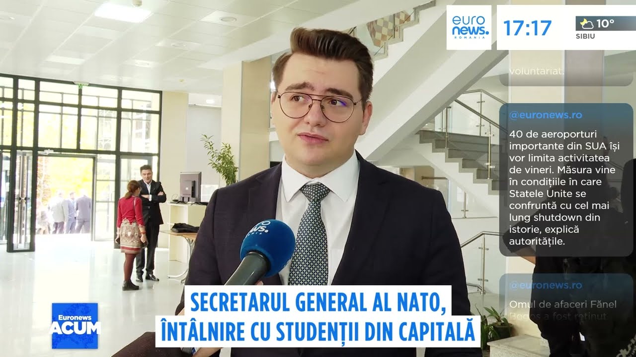 Șeful NATO s-a întâlnit cu studenții din București. Ce le-a spus Mark Rutte tinerilor despre război