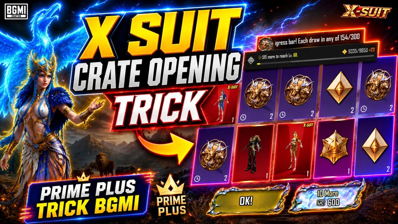 😍DRUVAEN X-SUIT CRATE OPENING 10X TRICK IN BGMI | 300 ENERGY EASY TRICK | GOT UPGRADE ACE32 SKIN