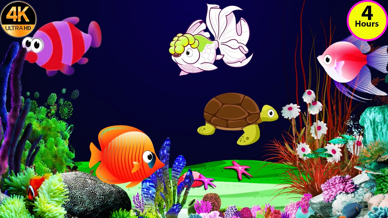 4 Hours Bedtime Lullabies and Calming Undersea Animation Baby Lullaby Sleep And Relaxing music # 565