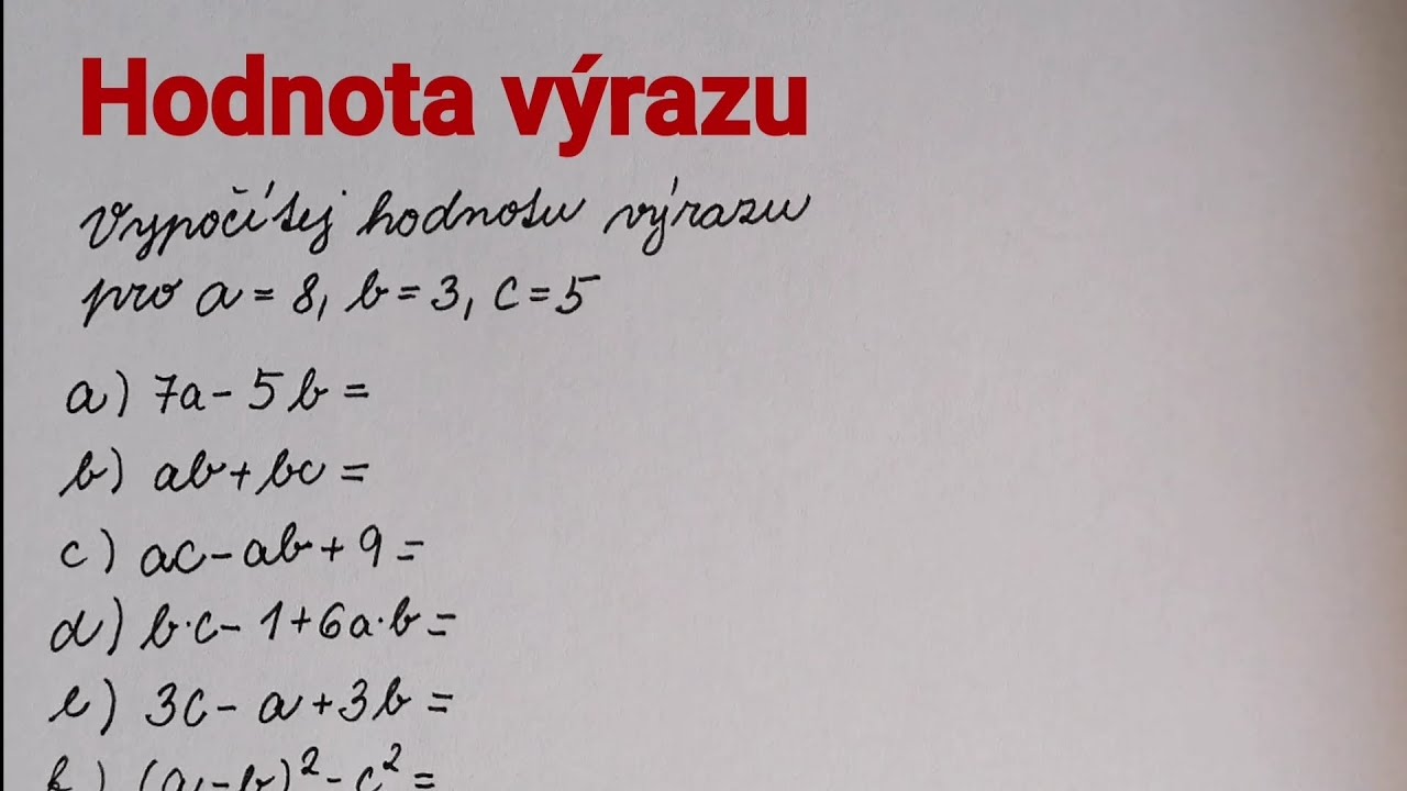 1. Hodnota výrazu