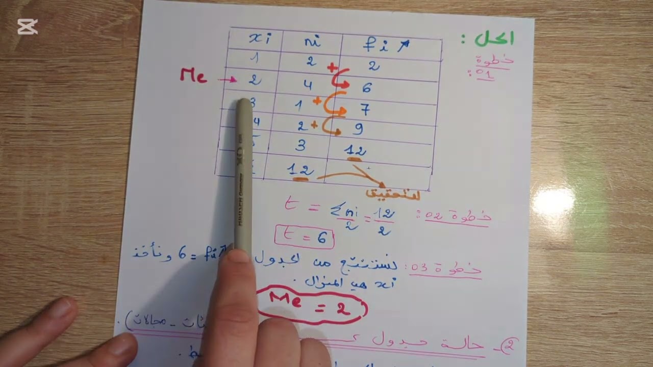 @إحصاء 1 مقاييس النزعة المركزية 2 الوسيط