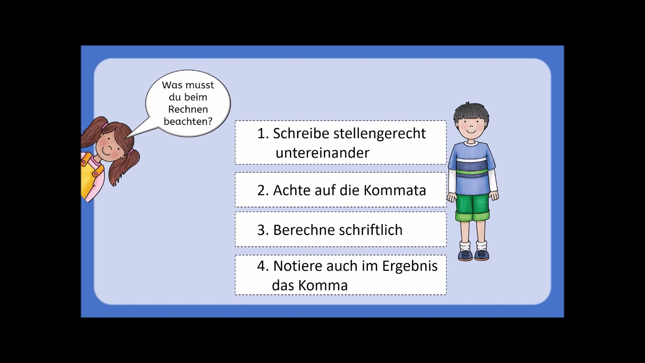 Erklärvideo Rechnen mit Kommazahlen und Runden mit Paula und Paul