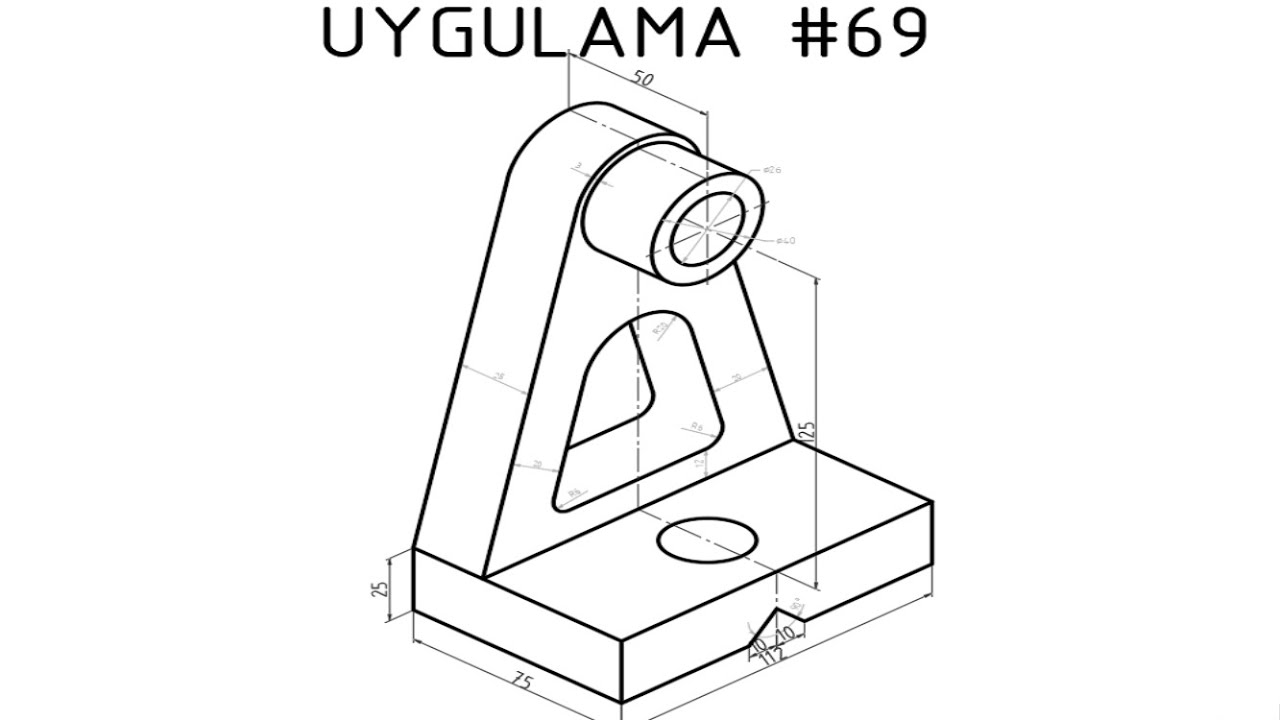 Autocad İzometrik Çizim Uygulaması #15