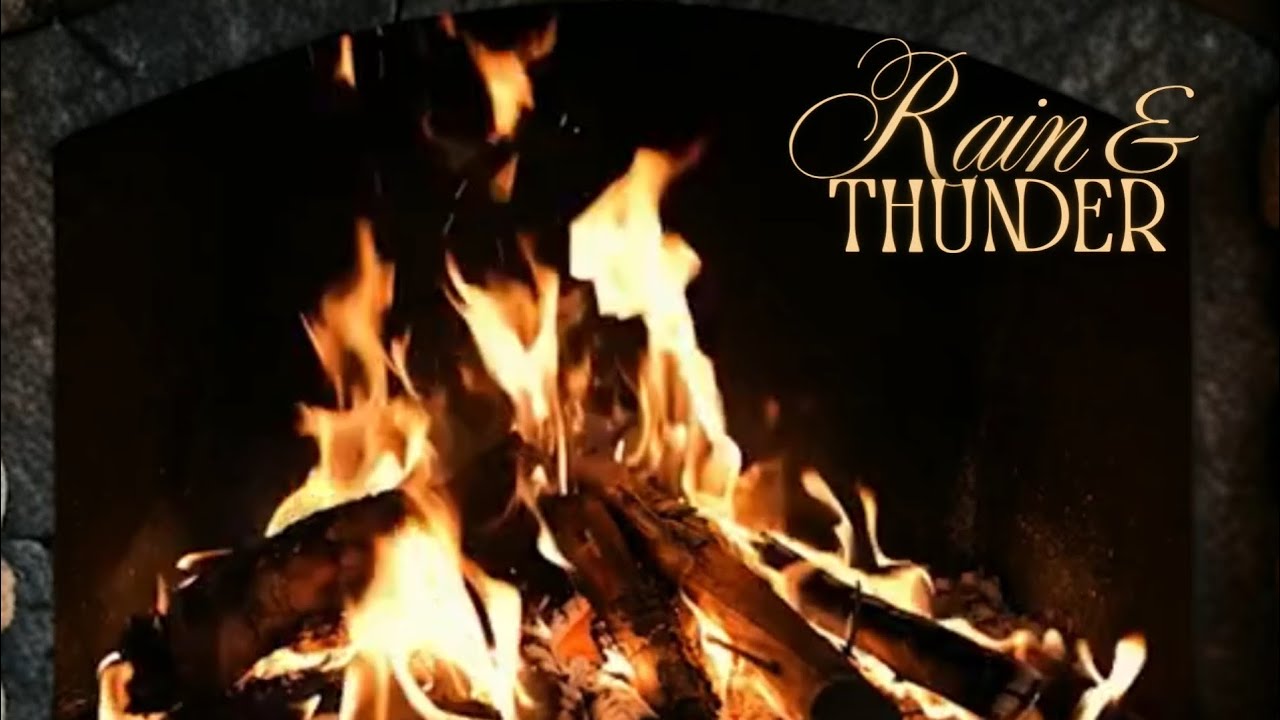 Rain and Thunder Sounds with Crackling Fireplace ❤️‍🔥for Sleep, Study, Relaxation, Meditation, Baby