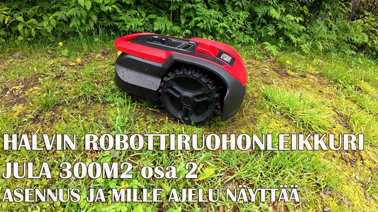 Robottiruohonleikkuri JULA 300m2 asennus ja ajelun seuranta!