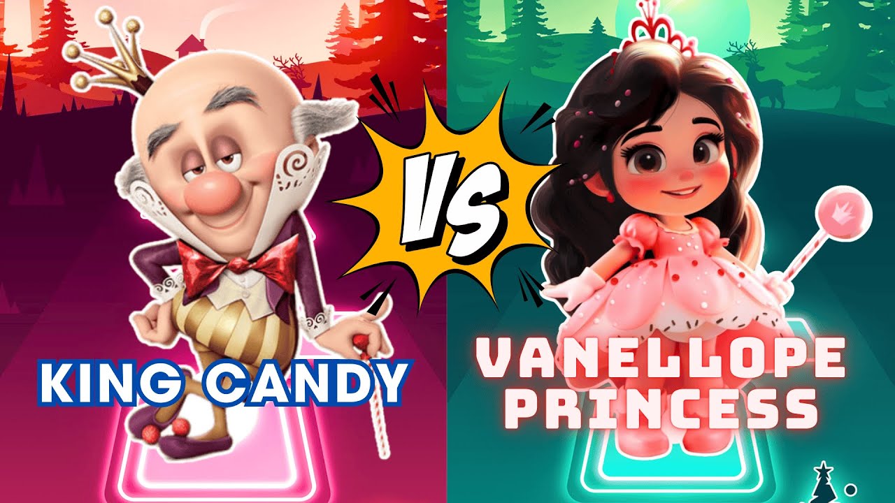 Vanellope 🆚 King Candy 🎶 Tiles Hop ✅ Universe Discovering