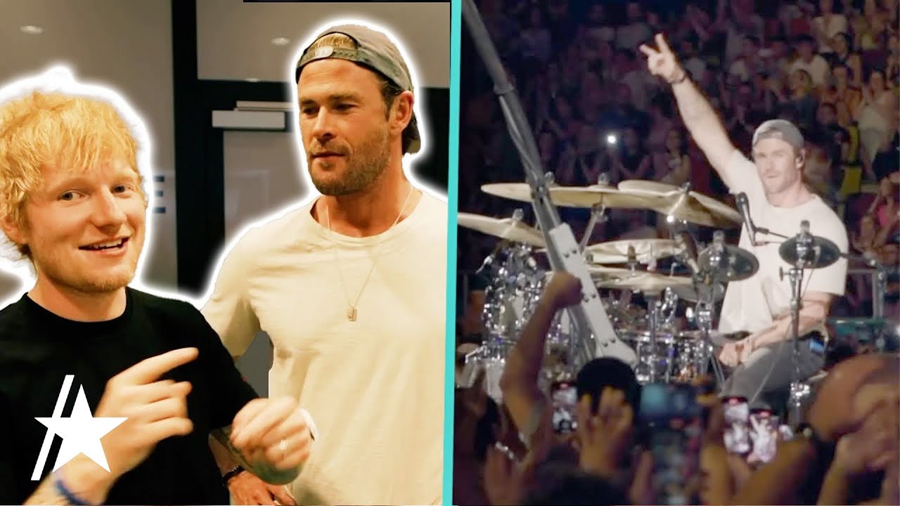 Chris Hemsworth Plays DRUMS for Ed Sheeran For Crowd of 70,000