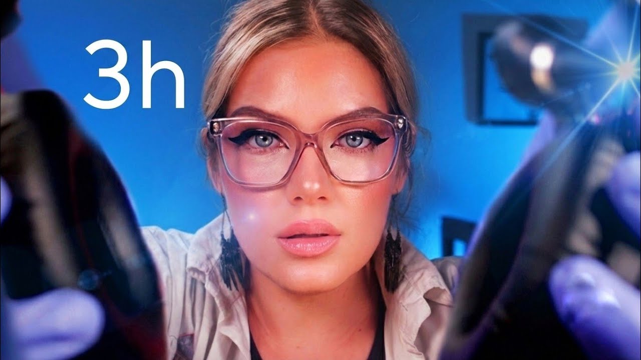 ASMR Eyes Closed Hearing Test: Binaural & Intensive Ear Care, 3 hour long