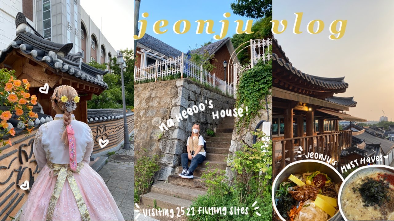 jeonju travel vlog 🇰🇷 | exploring the hanok village, visiting 25 21 filming sites, good food🌼
