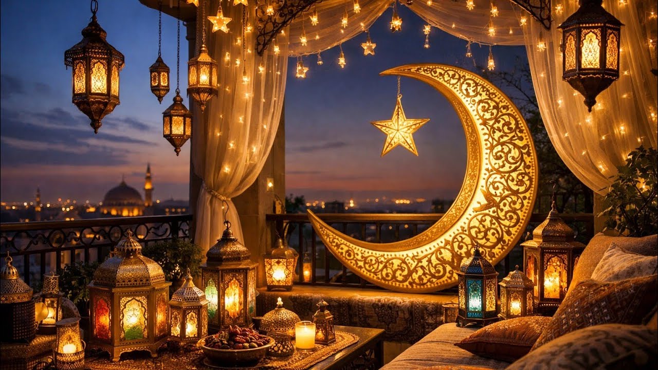 🌙 ألحان من نور الهلال إيقاعات رمضان 🎶🌙موسيقى هادئة  خلفيات الفوانيس #ramadan 