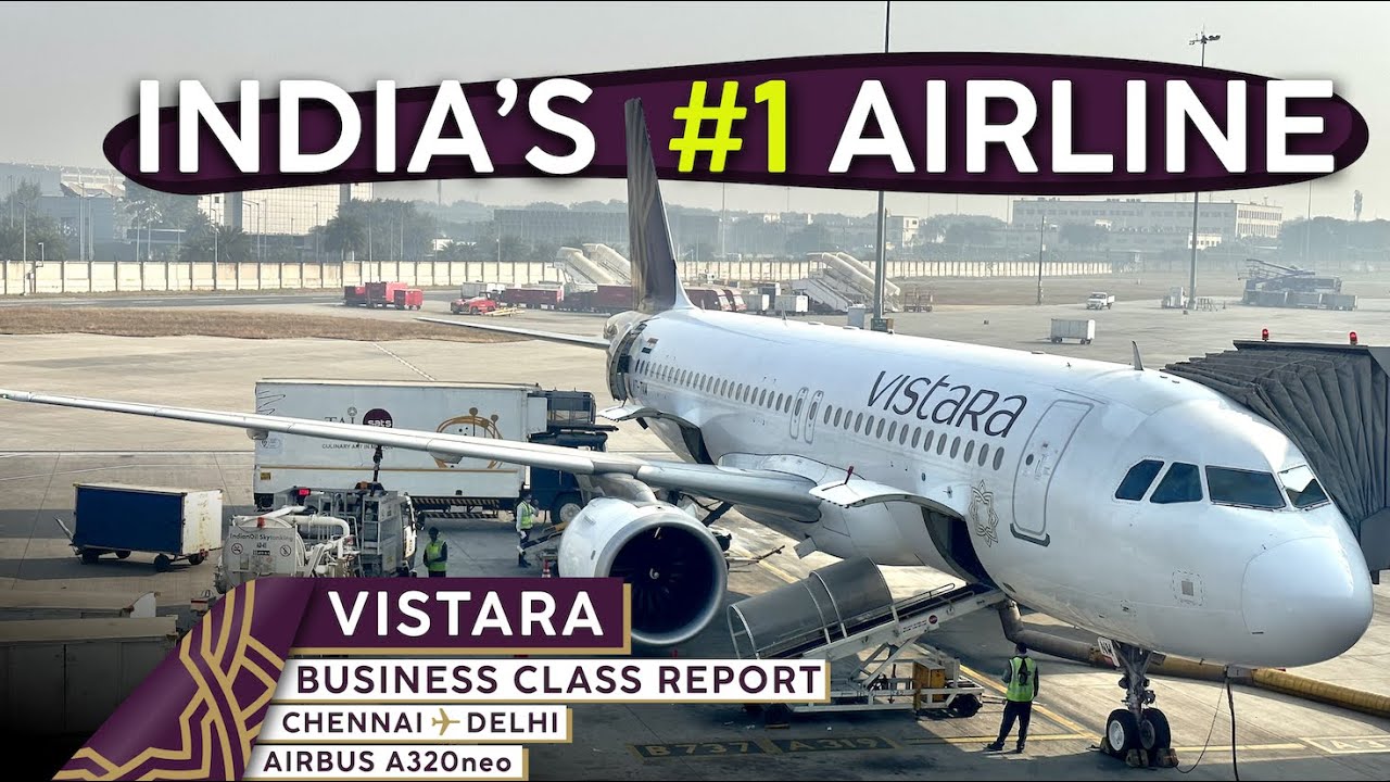 Бизнес-класс VISTARA A320 🇮🇳【Отчет о поездке из Ченнаи в Дели 4K】ЛУЧШАЯ авиакомпания Индии!