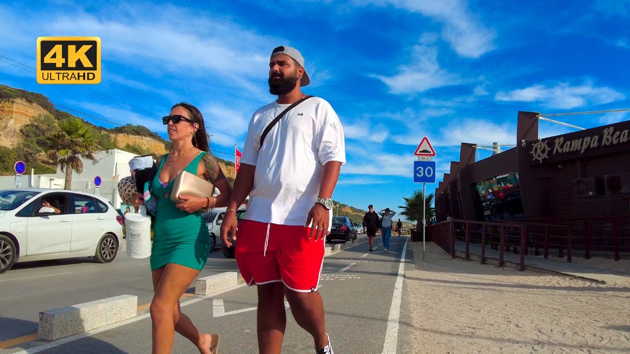 Fonte da Telha Walk - Beach Promenade Walk - Portugal 【4K UHD】
