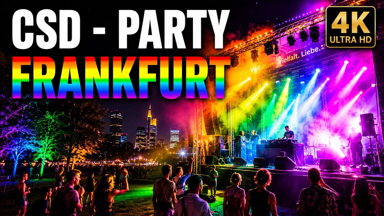 FRANKFURT 🇩🇪 CSD - Festival Christopher Street Day  | 4K Walking Tour (Binaural)