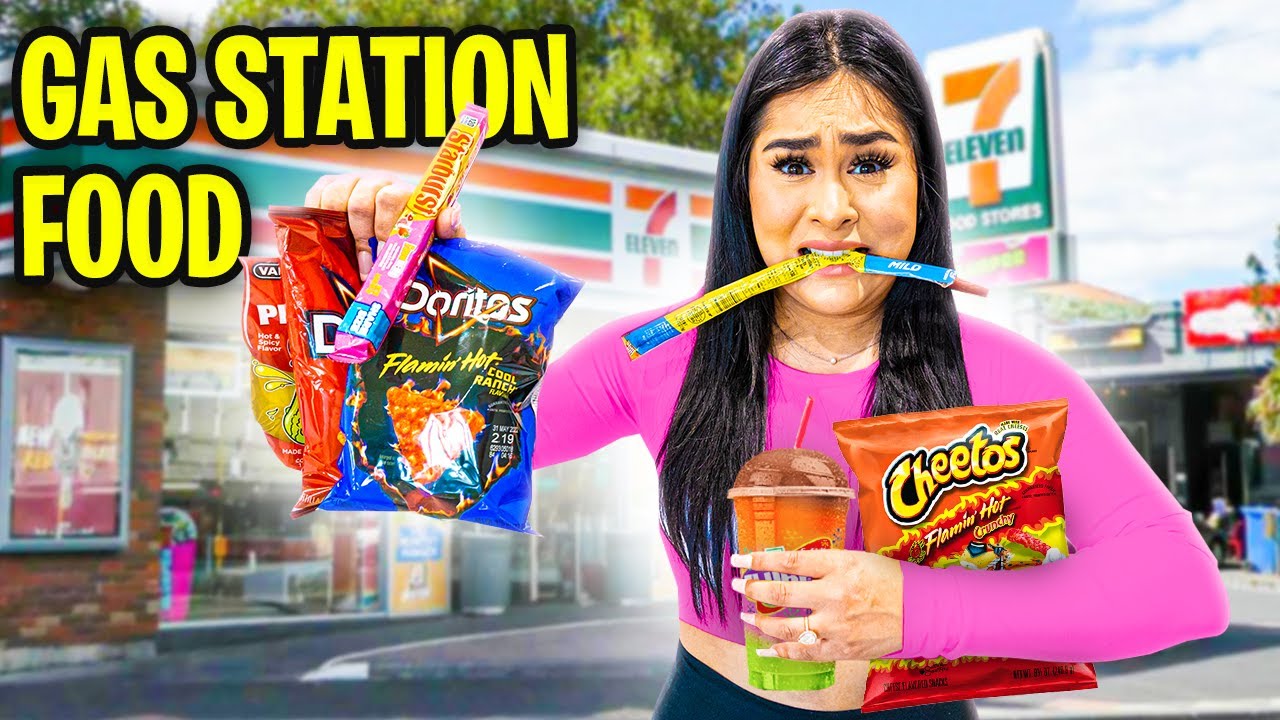 Eating Only GAS STATION FOOD for 24 Hours!!