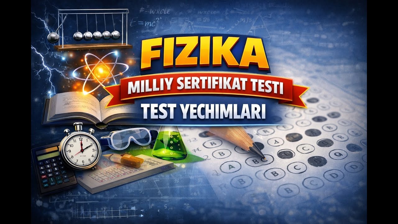 Fizika milliy sertifikat testi. 3-test. (1-11 savollar yechimlari). 1-qism.