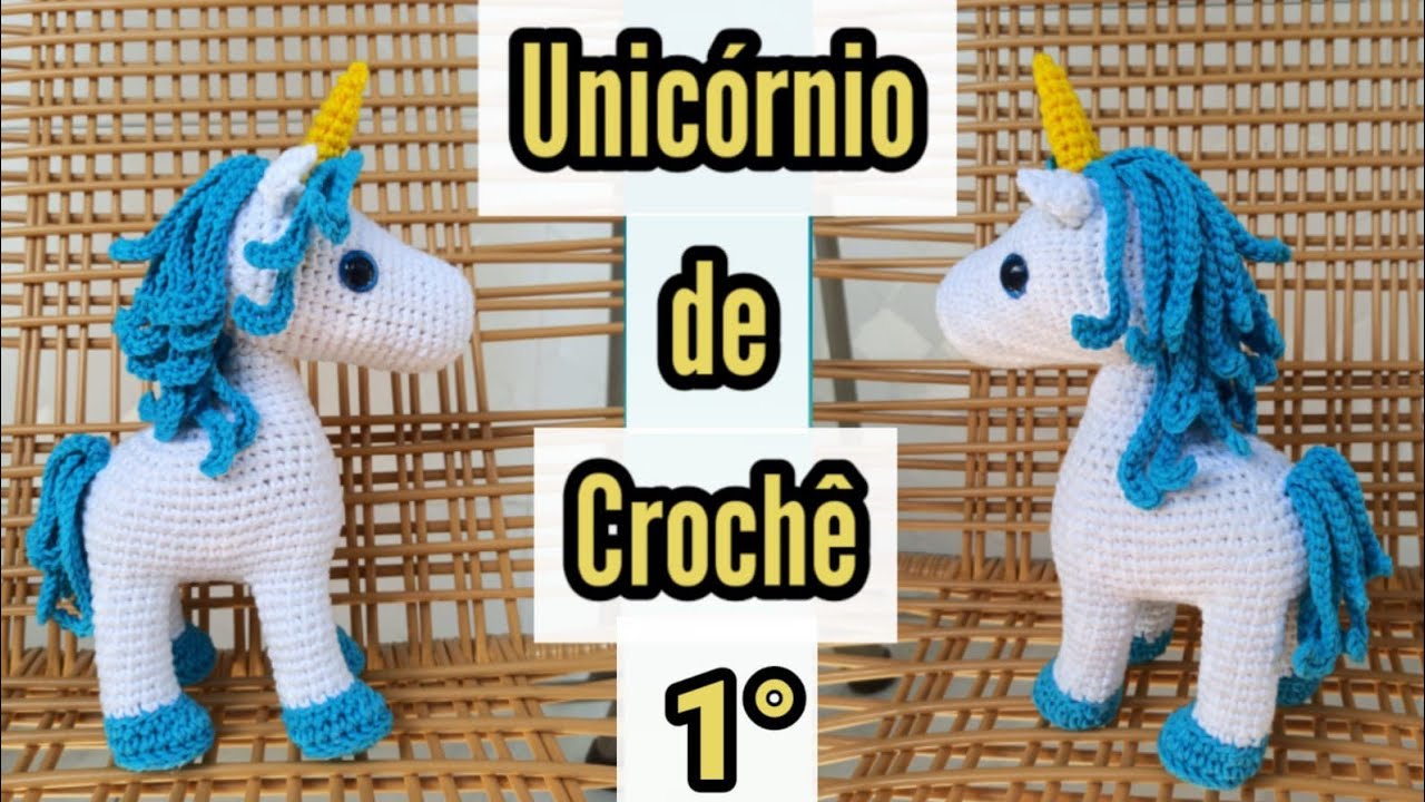 Unicórnio de Crochê - Unicórnio Amigurumi - 26cm - 1/3