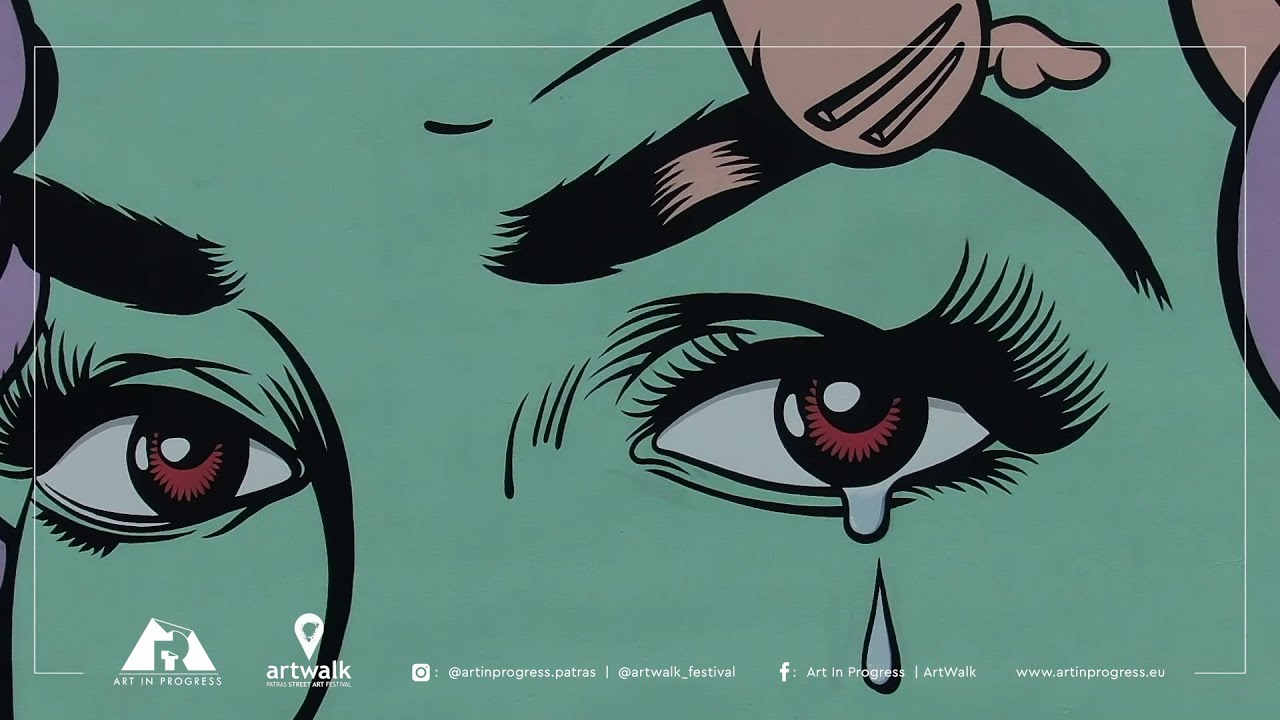 D*Face's mural Timelapse Creation | ArtWalk 7 | 7th International Street Art Festival Patras