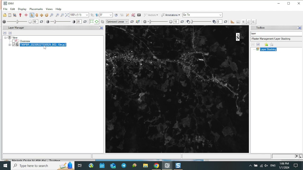 Open sentinel 2 in ENVI