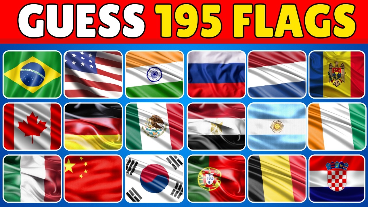 Can You Guess All the 195 Flags of the World? 🚩🤔 From Easy To Impossible ❌