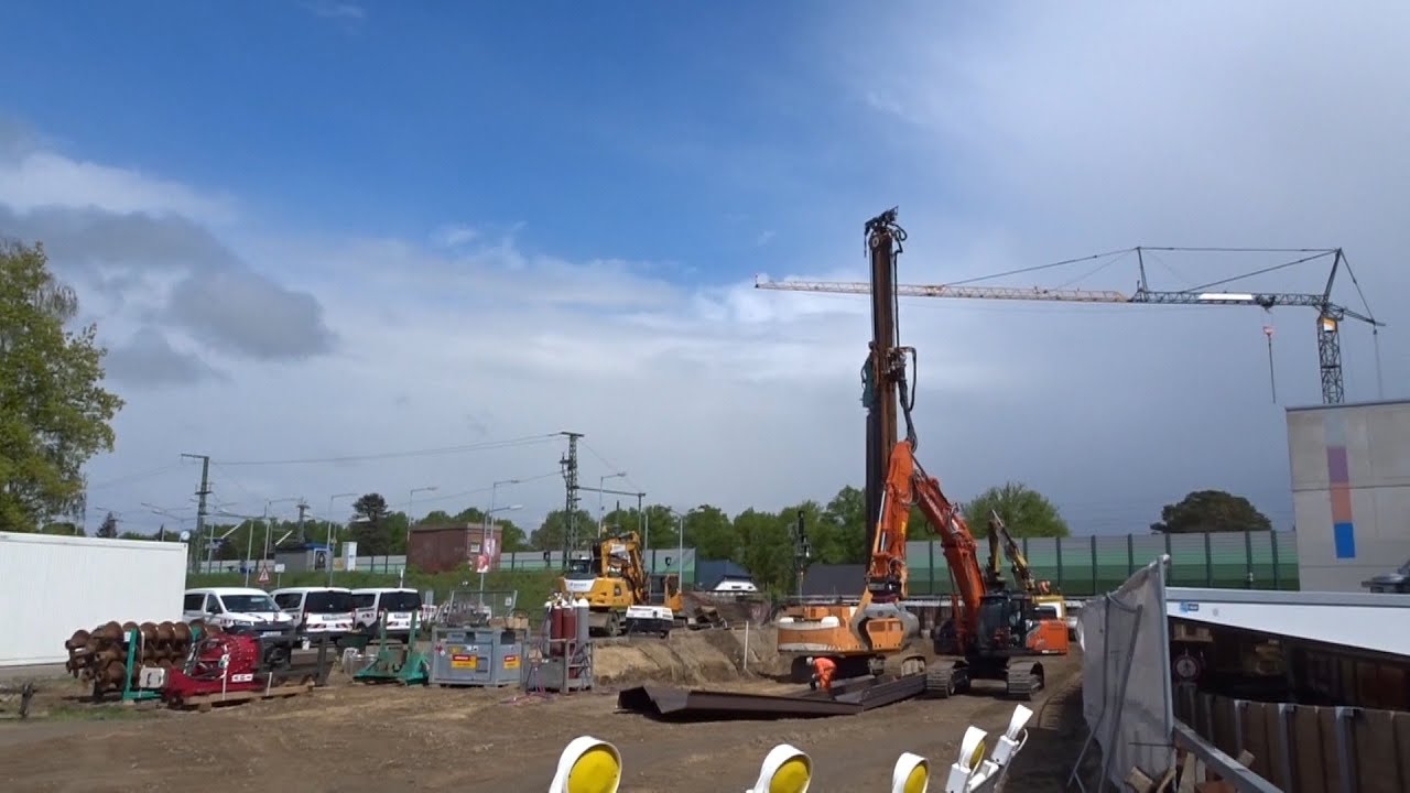 Dresdner Bahn Baustelle Blankenfelde 15.-26.04.2024 (Rammarbeiten mit Vor- und Nachspiel)