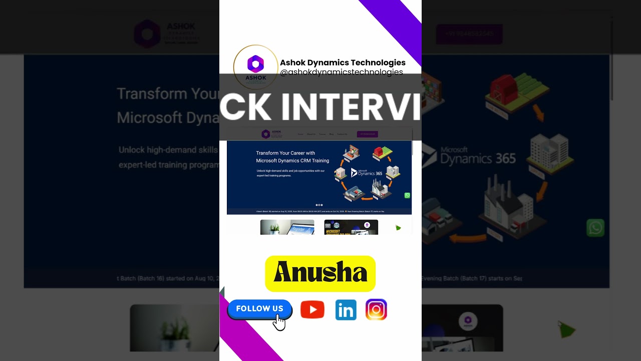 Anusha Mock Interview Business Rules concepts in CRM