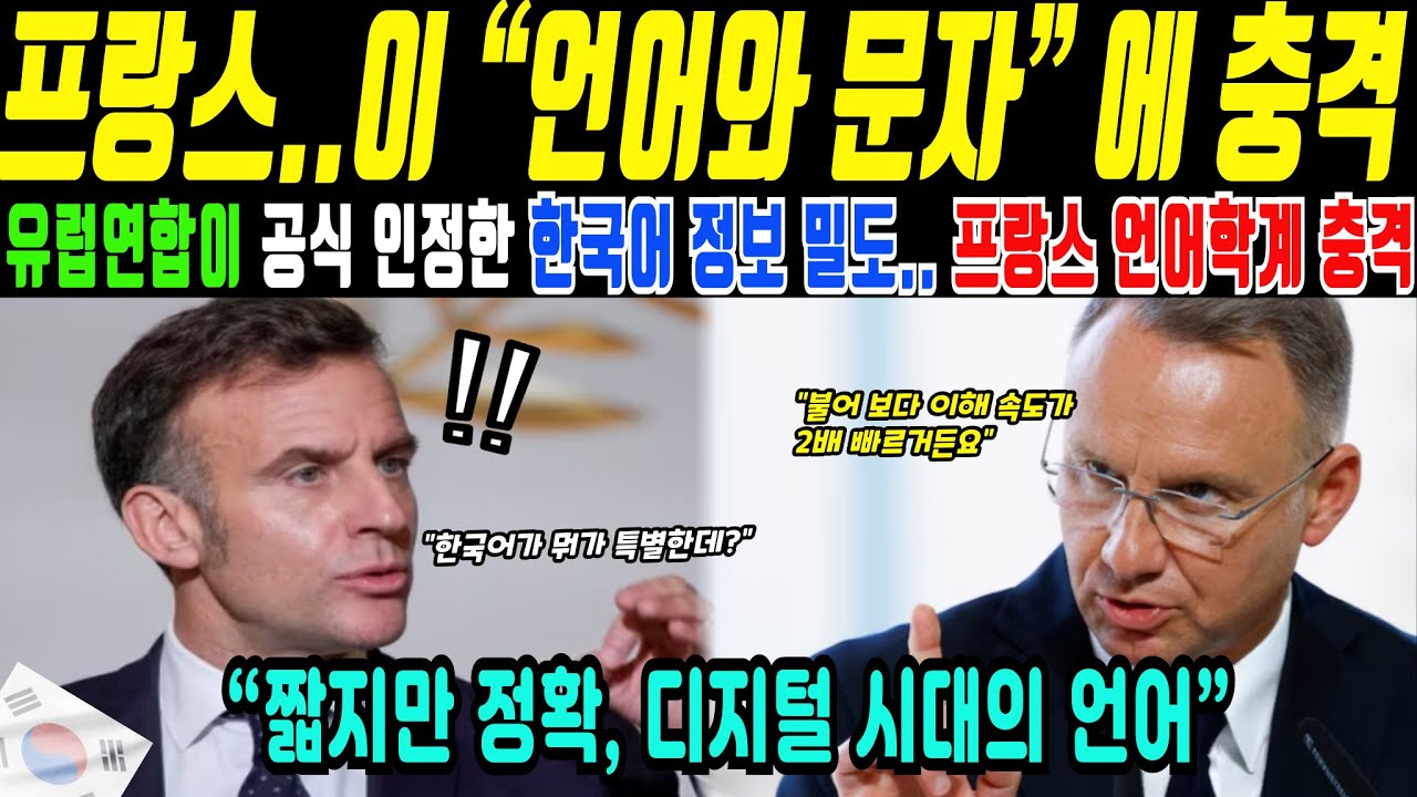 프랑스가 한국어의 정보 압축 구조에 충격을 받은 이유(해외감동사연)