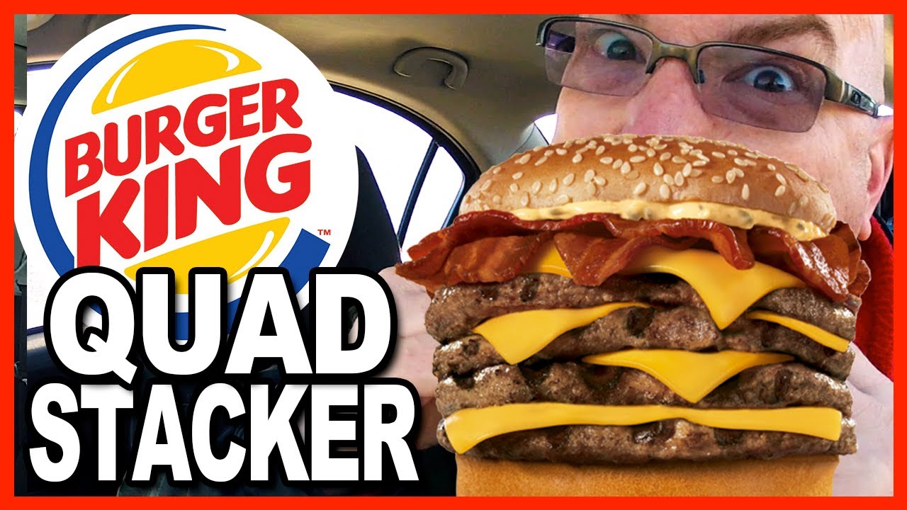 Burger King QUAD STACKER Combo Review and Drive Thru Test