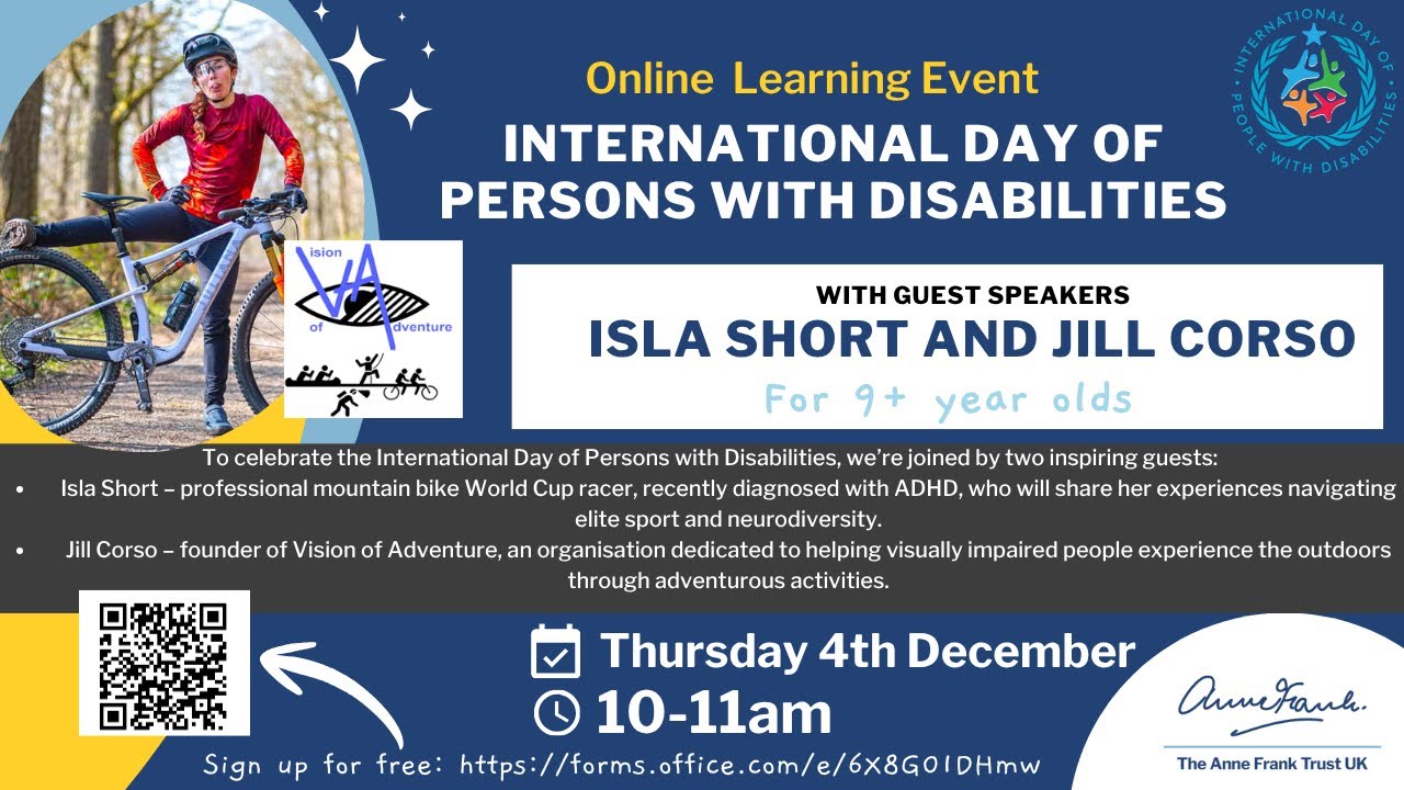 INTERNATIONAL DAY OF PERSONS WITH DISABILITIES with guest speakers Isla Short and Jill Corso