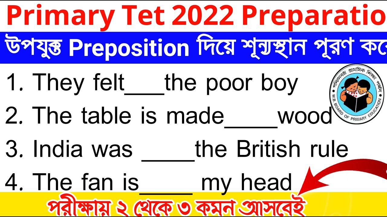 Primary Tet English Class  2022 | Preposition Tips and Tricks | English Practice Set For Primary Tet