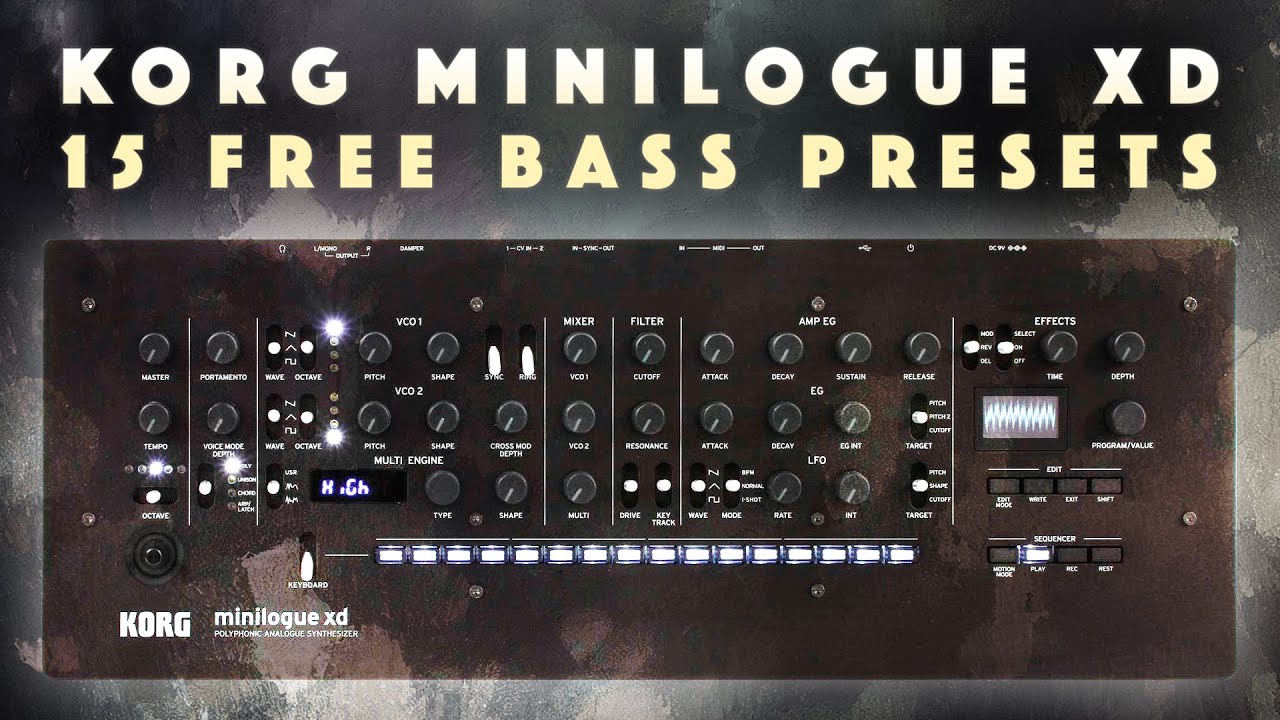 Korg Minilogue XD Free Bass Presets. Sound Demo, No Talking
