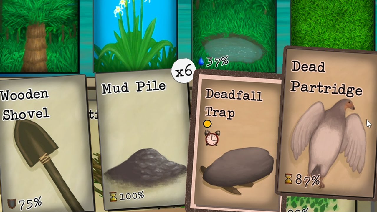 Расставляем ловушки и копаем глину для колодца - Card Survival: Tropical Island #3
