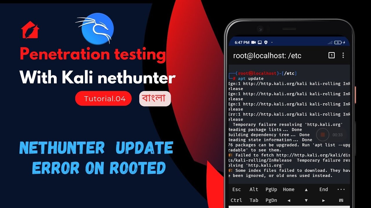 Kali nethunter update upgrade and installation error solving !